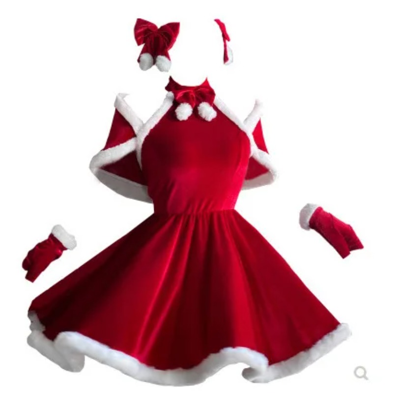 Elf Costume Christmas - Kostium Świąteczny Cosplay Sukienka Akcesoria Strój