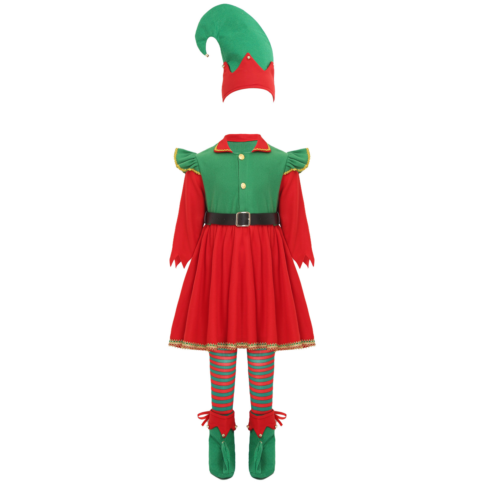 Strój Świąteczny Elfki, Pomocn – Elf Costume Christmas recenzja i cena