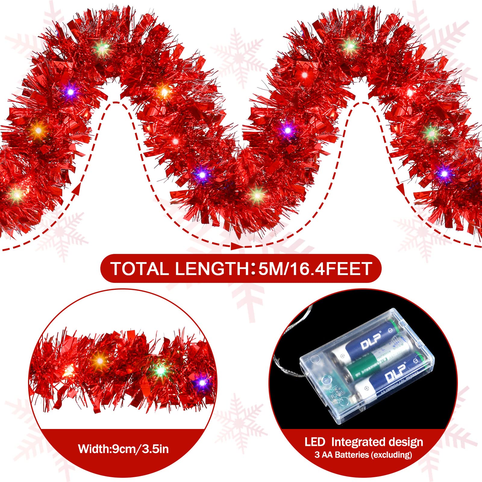 1/3 szt. 5M Świąteczna Girland – Tinsel Garland Decoration recenzja i cena